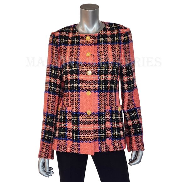 GUCCI JACKET WOOL TARTAN CHECK BOUCLE BLAZER - Picture 7 of 16